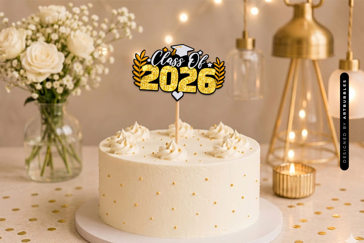 Class of 2026 Cake Topper SVG Design