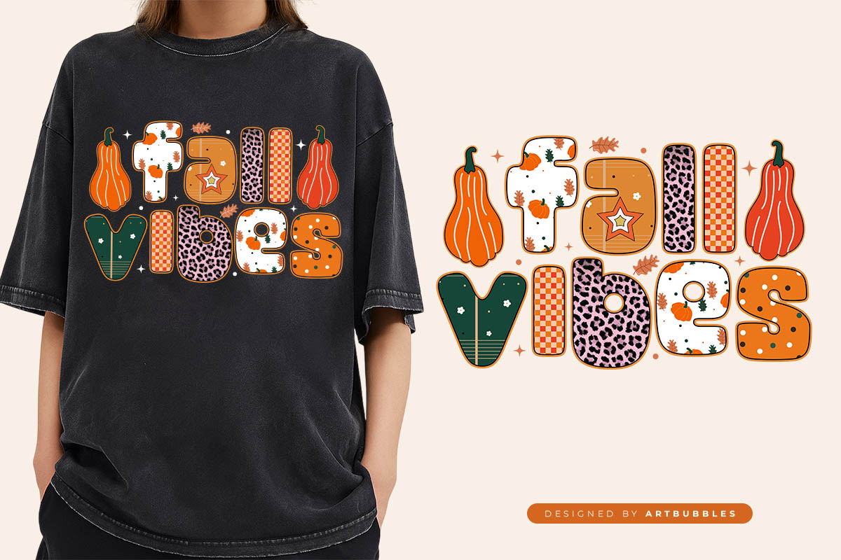 Preppy Fall Vibes PNG Sublimation Design