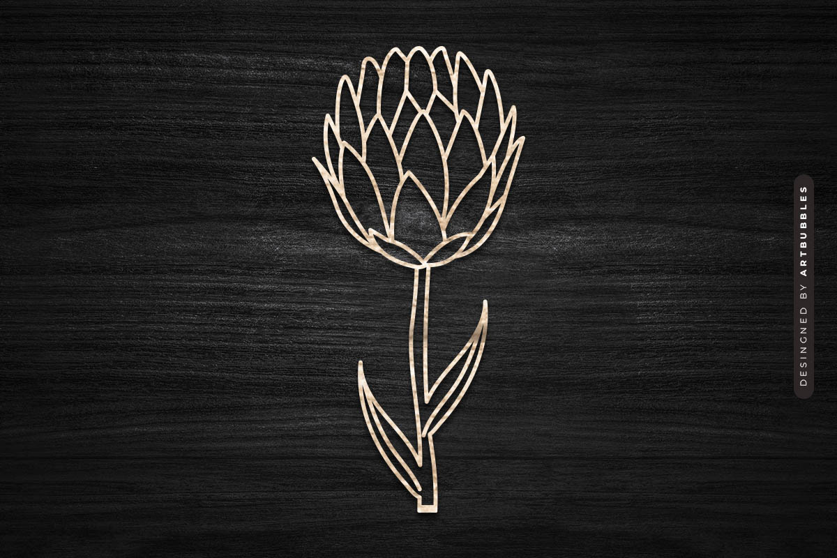 Hand-Drawn Protea Vector Laser Cut SVG Image 3.jpg