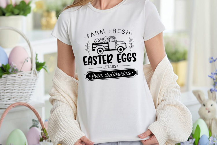 Farm Fresh Easter Eggs - Easter Farmhouse SVG Shirt Mockup Image.jpg