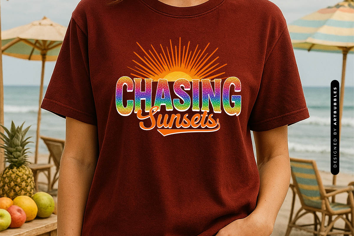 Chasing Sunsets - Summer Sublimation Design T-Shirt Mockup Image.jpg