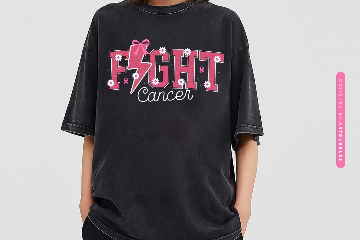 Coquette Fight Cancer Sublimation Transfer Tshirt Mockup Image.jpg