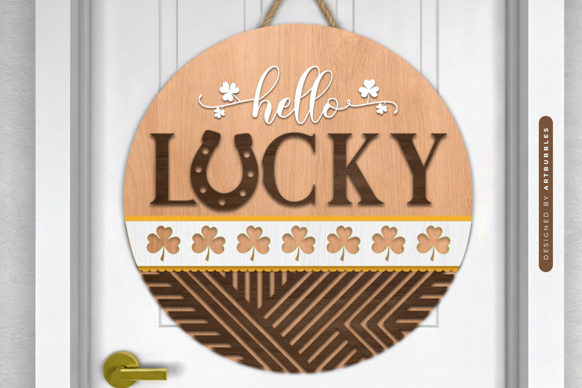 St Patrick's Day Lucky Door Sign SVG Image.jpg