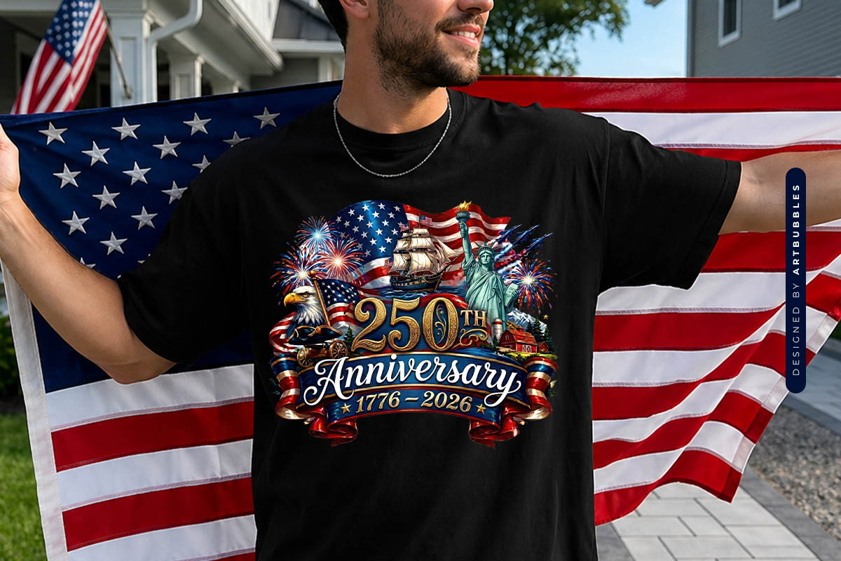 USA 250th Anniversary PNG Sublimation Print Shirt Mockup Image.jpg