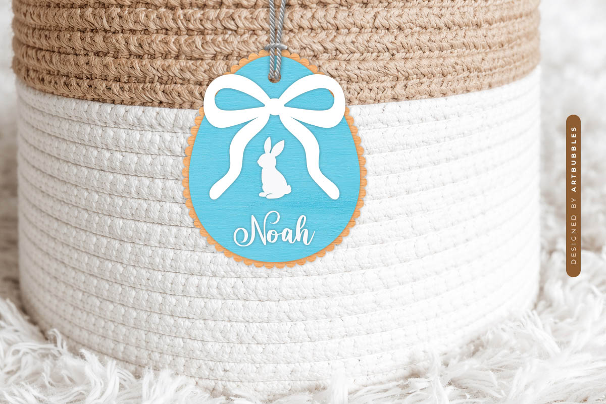 Easter Bunny Gift Tag SVG Cut File