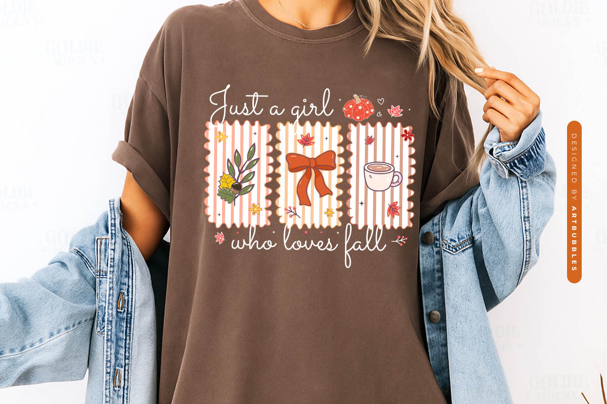 Preppy Just a Girl Who Loves Fall Sublimation Tshirt Mockup Image.jpg