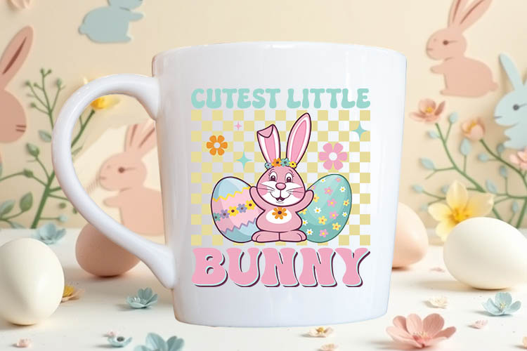 Cutest Little Bunny - Retro Easter Sublimation Print Mug Mockup Image.jpg