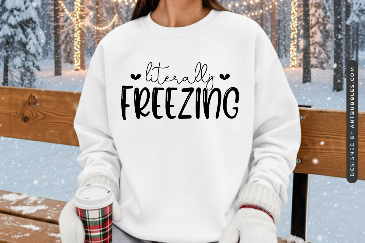 Literally Freezin - Funny Winter SVG Sweatshirt Mockup image.jpg