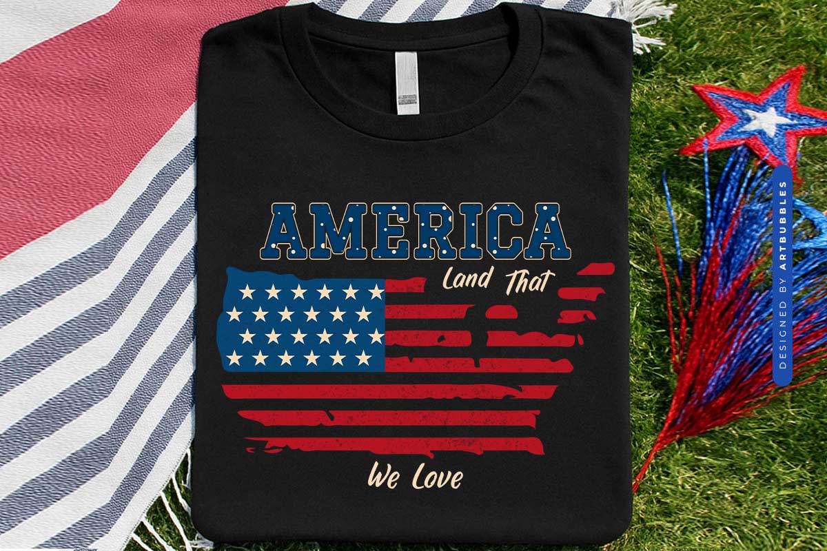 America Land That We Love - 4th of July Sublimation Shirt Mockup Image.jpg