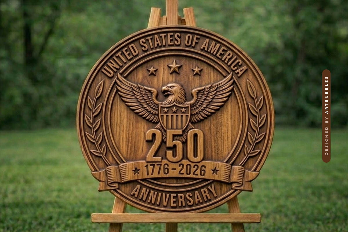 USA 250th Anniversary Eagle Engraving SVG