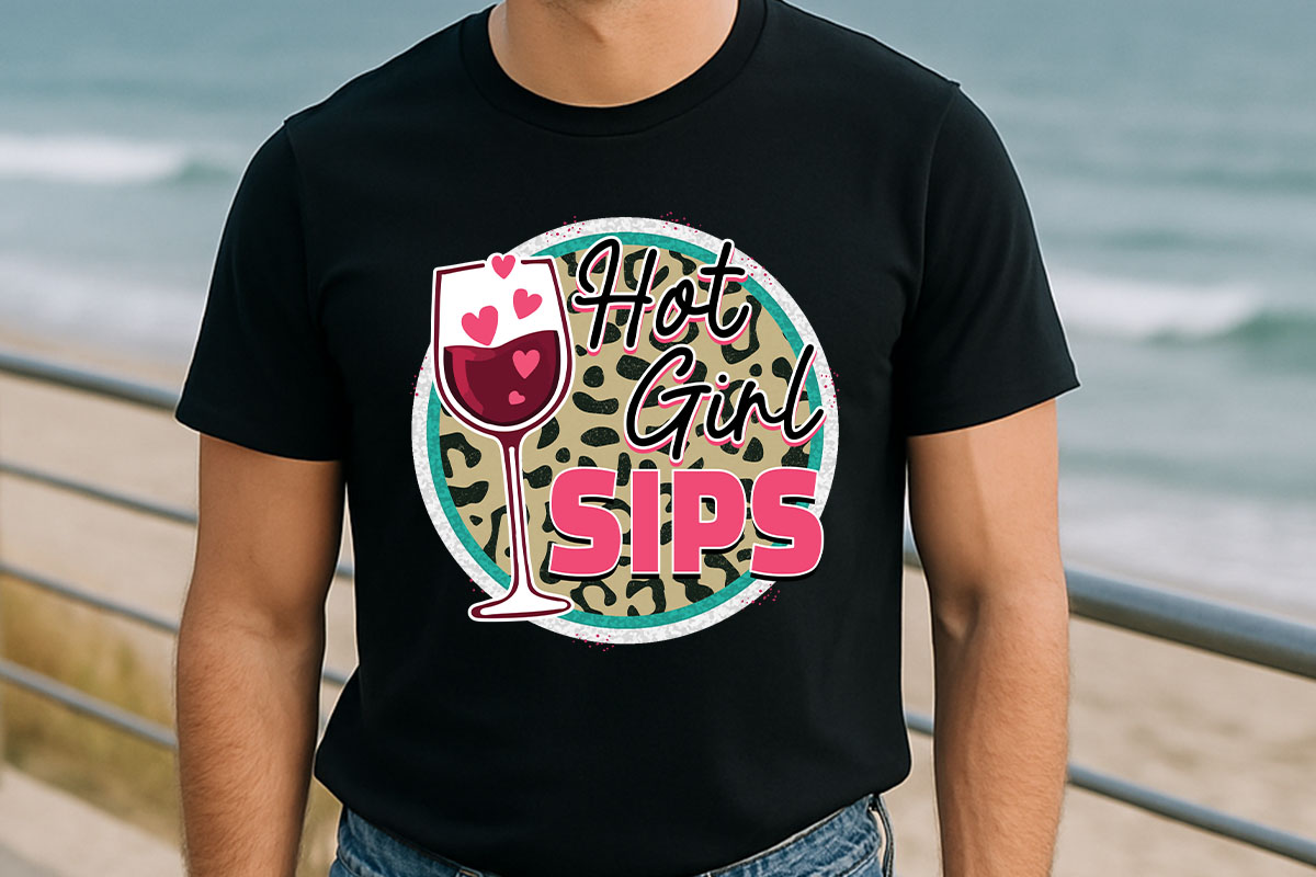 Hot Girl Sips - Summer Sublimation PNG T-Shirt Mockup Image.jpg