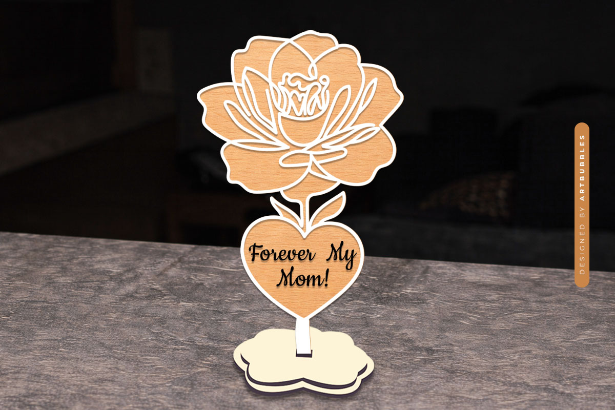 Custom Mothers Day Stand Flower SVG PNG